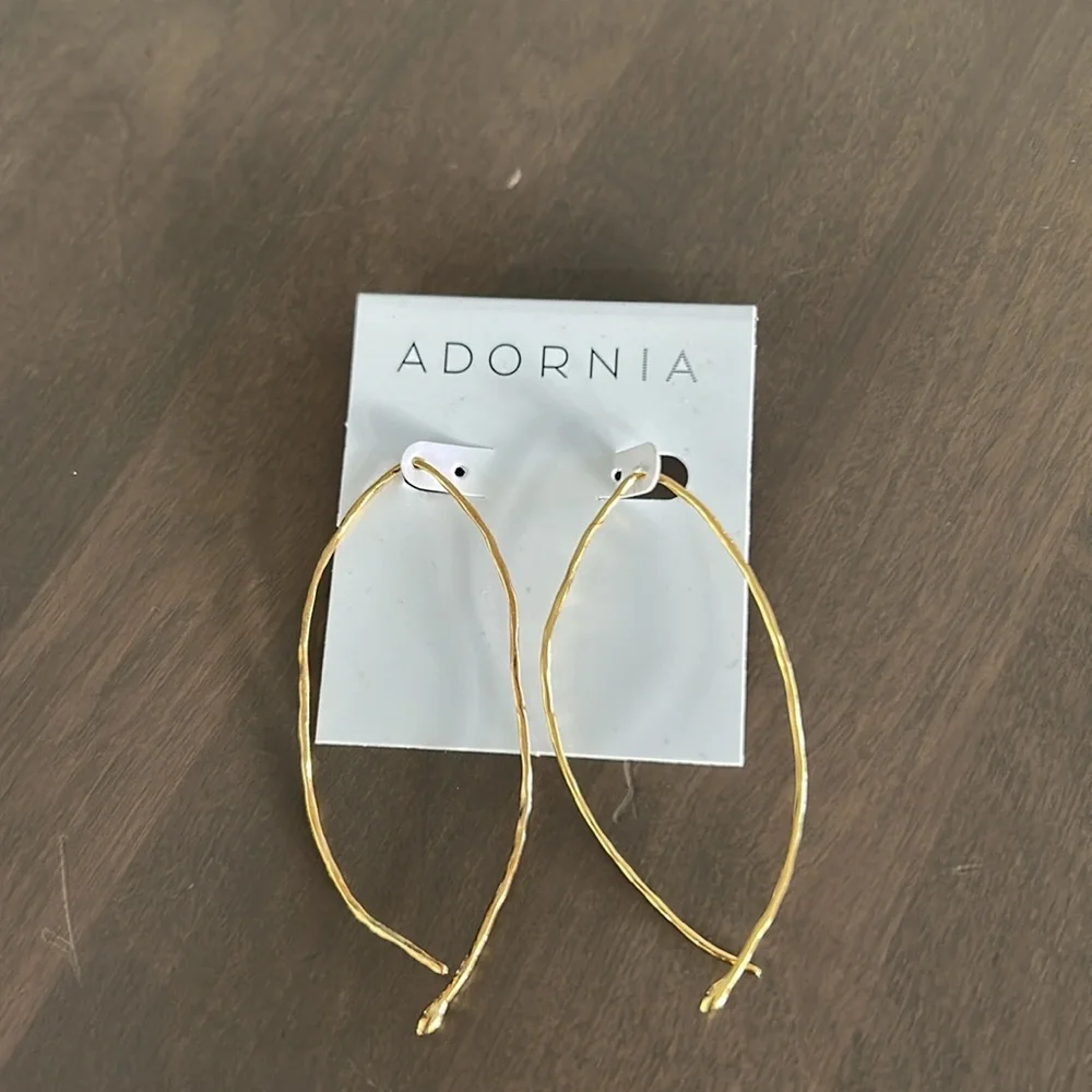 Adornia 14K Gold Plated Sterling Silver Wire Threader Earrings NEW - Picture 2 of 2